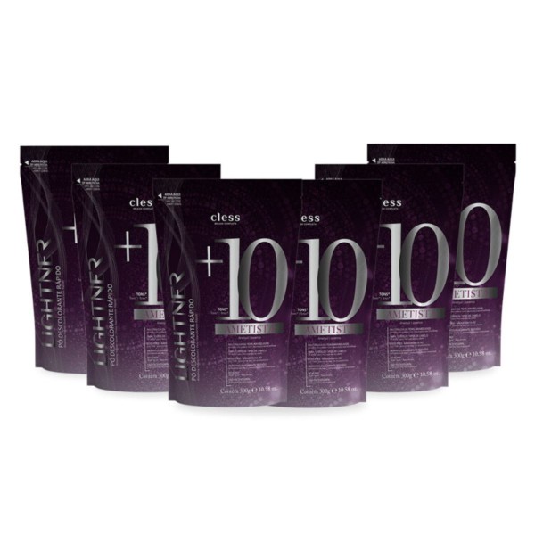 Encontraproduto.com.br - Kit Pó Descolorante Lightner Ametista 300g 6pcs