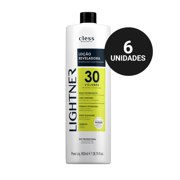 Kit Profissional Água Oxigenada Lightner 30 volumes (6x850ml)