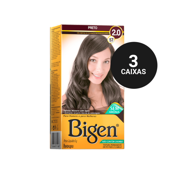Encontraproduto.com.br - Kit Profissional Tintura Capilar à base de água Bigen 2.0 Preto 3cx