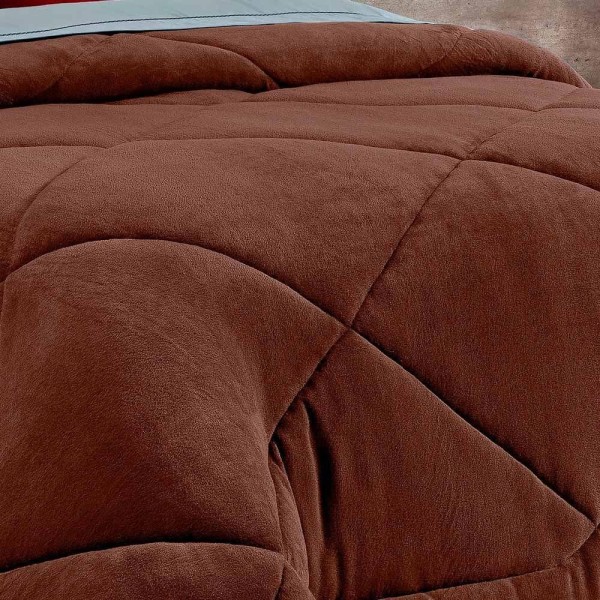 Encontraproduto.com.br - Edredom Bartho Solteiro Dupla Face Manta Soft Fofinho 1 Peça - Marrom