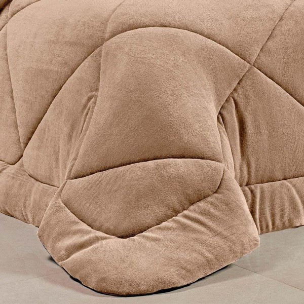 Encontraproduto.com.br - Edredom Bartho King Dupla Face Manta Soft Fofinho 1 Peça - Bege