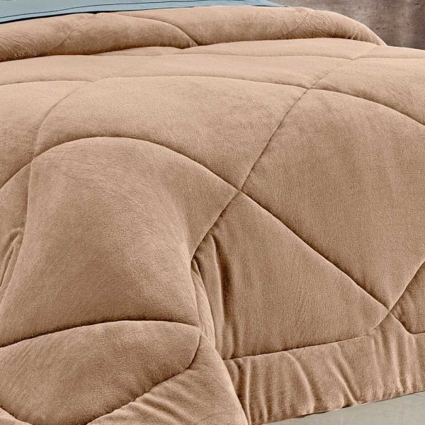 Encontraproduto.com.br - Edredom Bartho King Dupla Face Manta Soft Fofinho 1 Peça - Bege