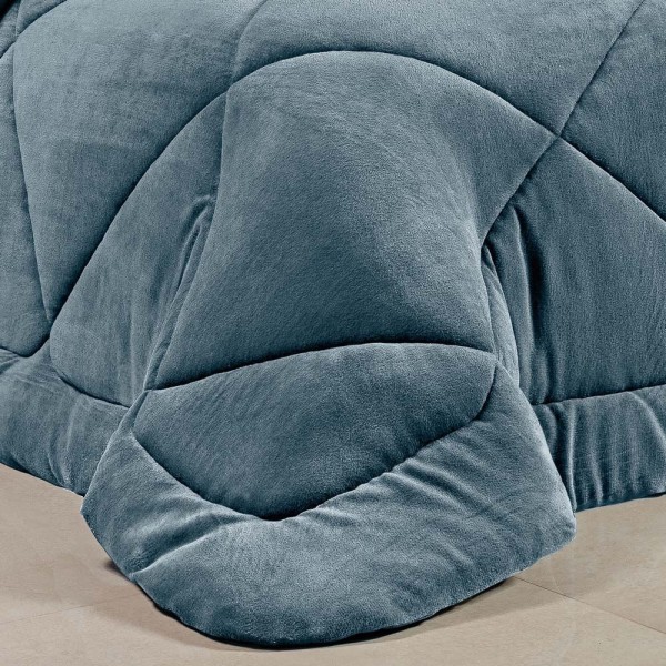 Encontraproduto.com.br - Edredom Bartho King Dupla Face Manta Soft Fofinho 1 Peça - Cinza