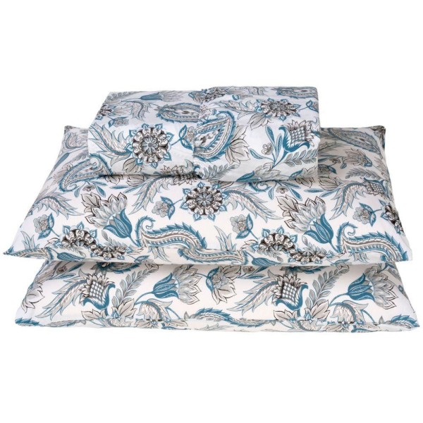 Encontraproduto.com.br - Jogo Cama Lençol Queen 180 Fios 3pçs Azul Ramo