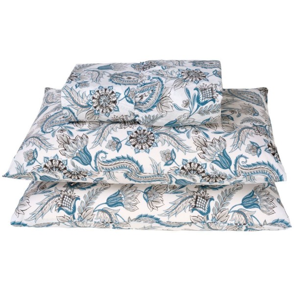 Encontraproduto.com.br - Jogo Cama Lençol Casal 180 Fios 3pçs Azul Ramo