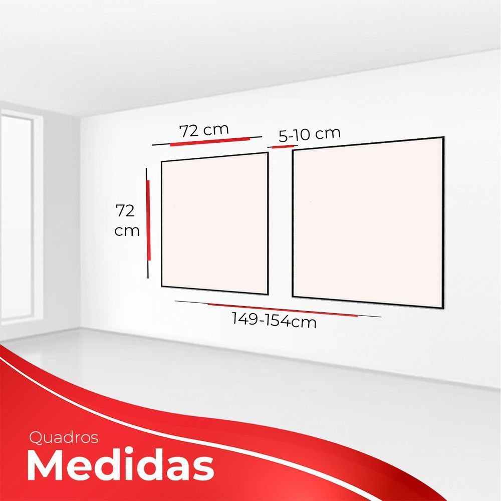 Encontraproduto.com.br - Kit Com 2 Quadros Decorativos Abstratos Com Moldura Para Sala Quarto Escritório 72x72 Abstrato 014