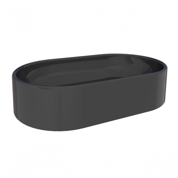 Encontraproduto.com.br - Cuba De Apoio Oval Preto Nimbus Retangular 43x25x9 Cm - Cozimax -preto