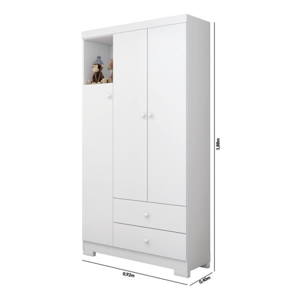 Encontraproduto.com.br - Conjunto Quarto Bebe Completo Flok Mdf roupeiro nicho de ativo cômoda berço mini cama lolly