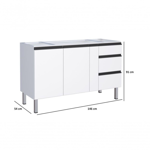 Encontraproduto.com.br - Gabinete Em Aço Gaia Flat C Portas Portas Condimento Tam.120,150,180,200 Mt Cozimax Tamanho 200