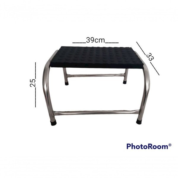 Encontraproduto.com.br - Escada Multiuso 1 Degrau Aço Inox Piso Em Mdf Com Antiderrapante Medcombo