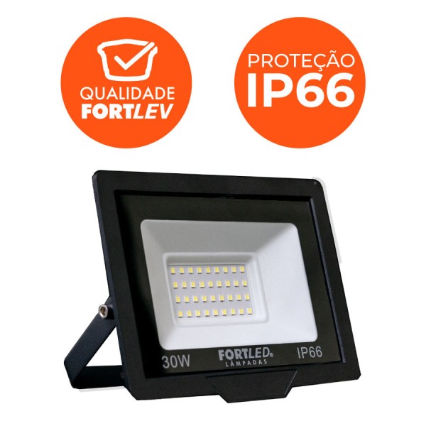 Encontraproduto.com.br - Kit 5 Refletores de Led 30W Fortled