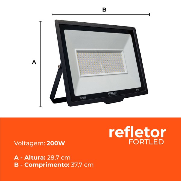 Encontraproduto.com.br - Kit 5 Refletores de Led 200W Fortled
