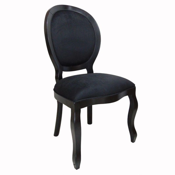 Encontraproduto.com.br - Kit 2 Cadeiras Para Sala De Jantar De Luxo Medalhão Preto