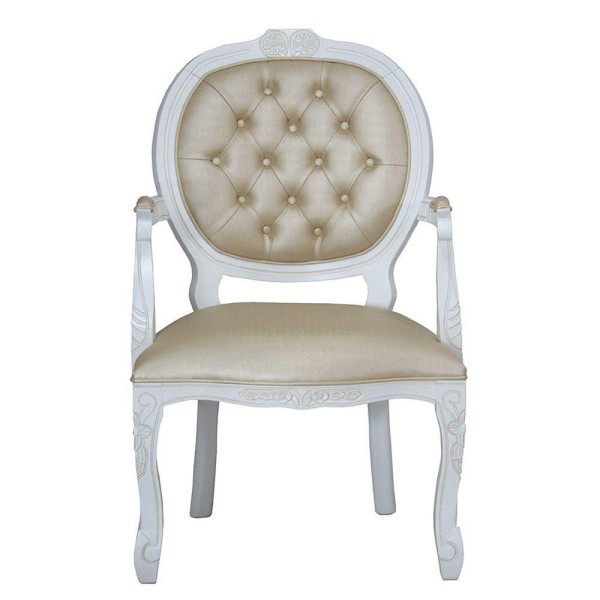 Encontraproduto.com.br - Poltrona Para Sala De Estar Medalhão Branco Provençal E Facto Champanhe