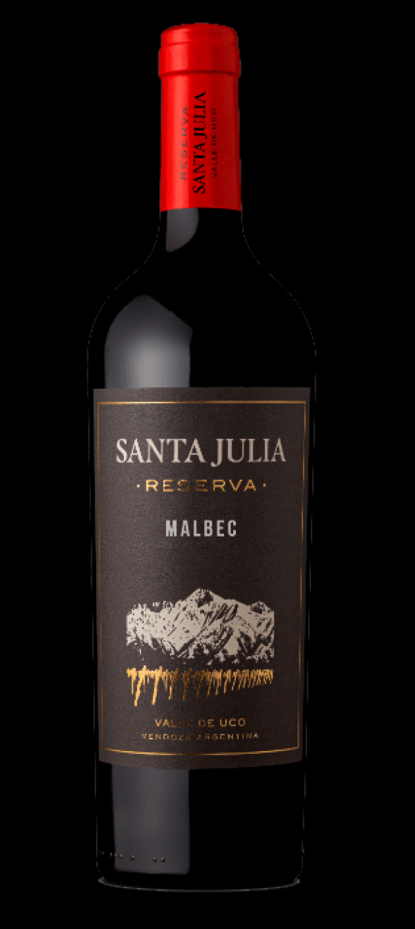 Vinho Argentino Tinto Seco Reserva Santa Julia Malbec Mendoza Garrafa 750ml