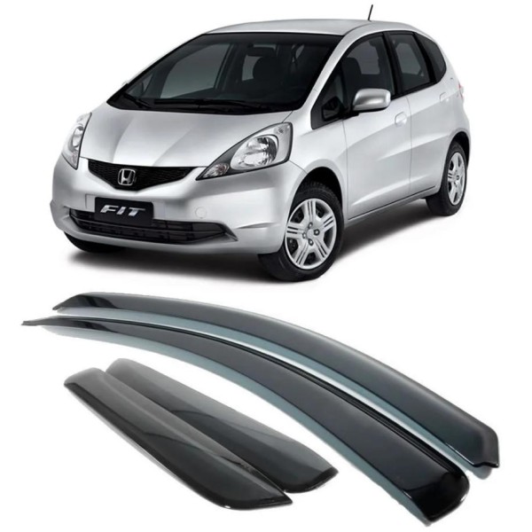 Encontraproduto.com.br - Calha Chuva Honda Fit 09 13 4 Pts
