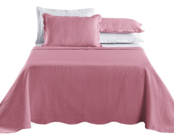 Encontraproduto.com.br - Kit Cobre Leito Colcha Alba Top Queen Dupla Face Bordado 3pç