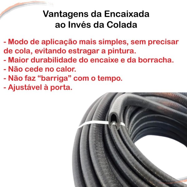 Encontraproduto.com.br - Borracha Protetora Borda Porta Preta Corsa 4 Portas 10m 7x14