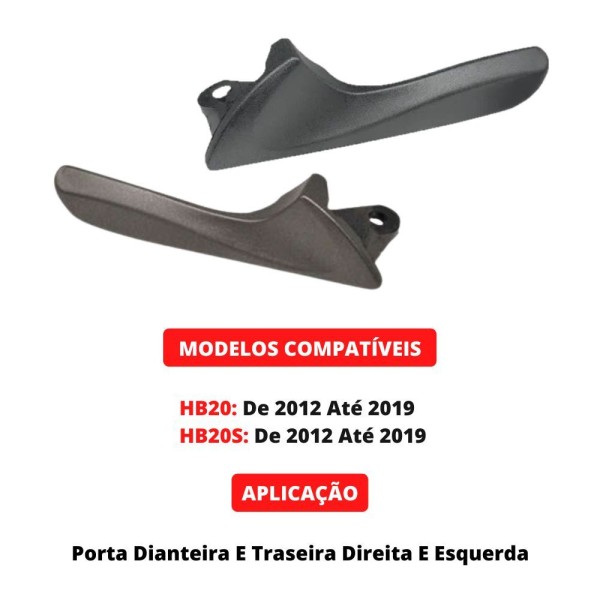 Encontraproduto.com.br - Par Gatilho Puxador Maçaneta Interna Hb20 Sedan 12 A 2019 Un/2