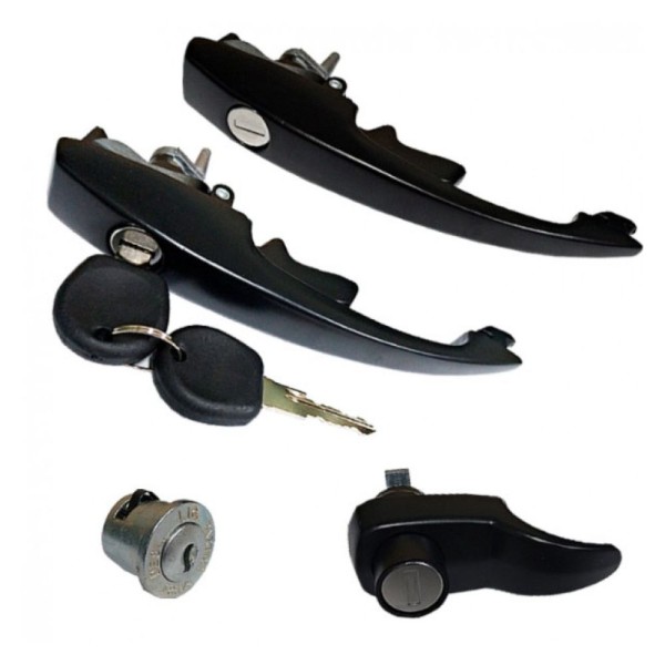 Encontraproduto.com.br - Kit Maçaneta Ext Preta Porta Tampa Motor Cilindro Variant 2 - Un / 4