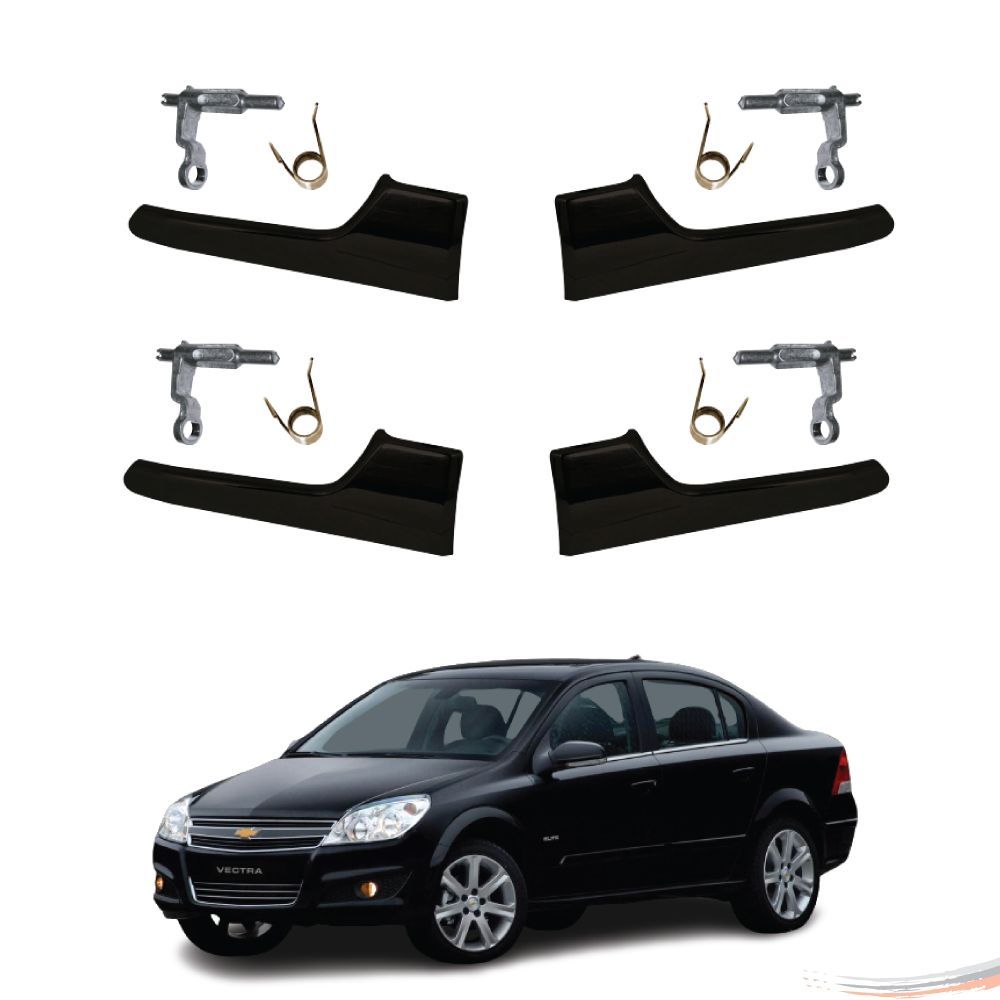 Encontraproduto.com.br - Kit Maçanetas Interna Preta Gatilho 4 Portas Vectra 05 A 11 - Un / 4