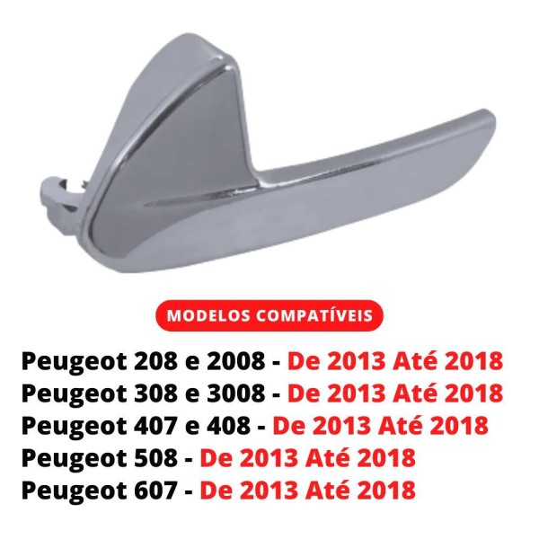 Encontraproduto.com.br - Par Maçaneta Interna Gatilho Dianteira Traseira Peugeot 308 - Un / 2