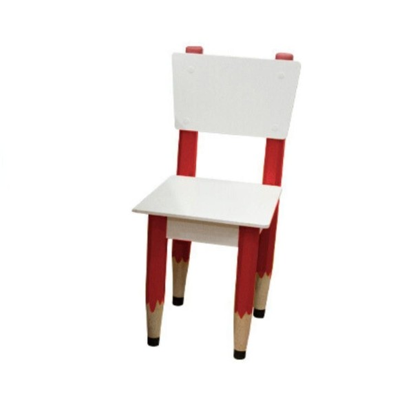 Encontraproduto.com.br - Cadeira Infantil Formato Lápis De Escrever Com Borracha Cor:vermelho
