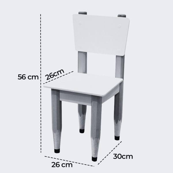 Encontraproduto.com.br - Cadeira Infantil Formato Lápis De Escrever Com Borracha Cor:vermelho