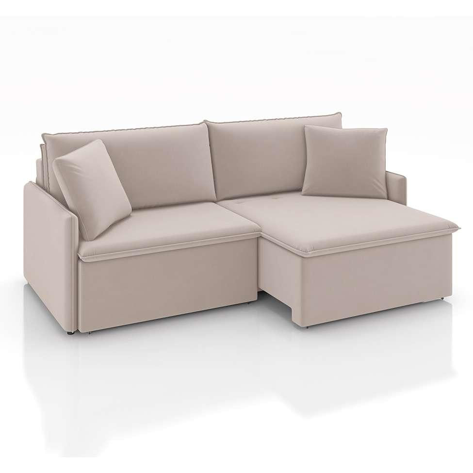 Sofá 2 Lugares Retrátil e Reclinável Stilo Veludo Creme 154 cm