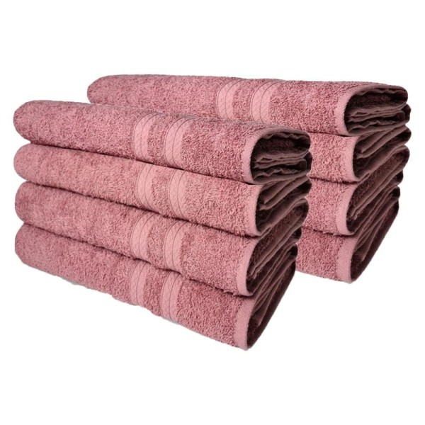 Encontraproduto.com.br - Kit 8 Toalhas De Banho Itália Soft 100% Algodão 430g/m 80x150cm - Rosê Rosê