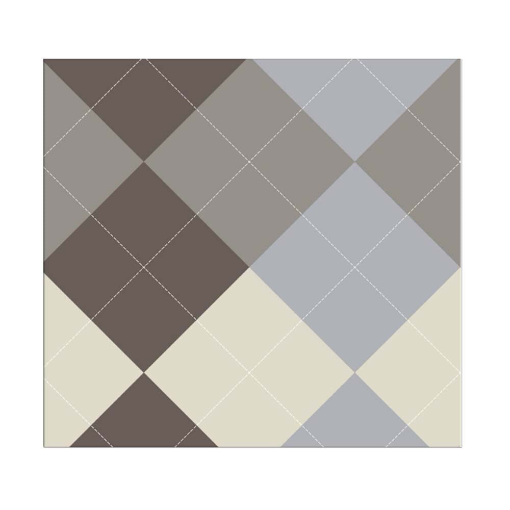 Papel de parede losangos bege, prata e marrom Allegra vinílico 53cm x 10m Muresco