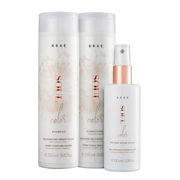 BRAÉ Soul Color - Shampoo 250ml + Condicionador 250ml + Primer Shine 100ml