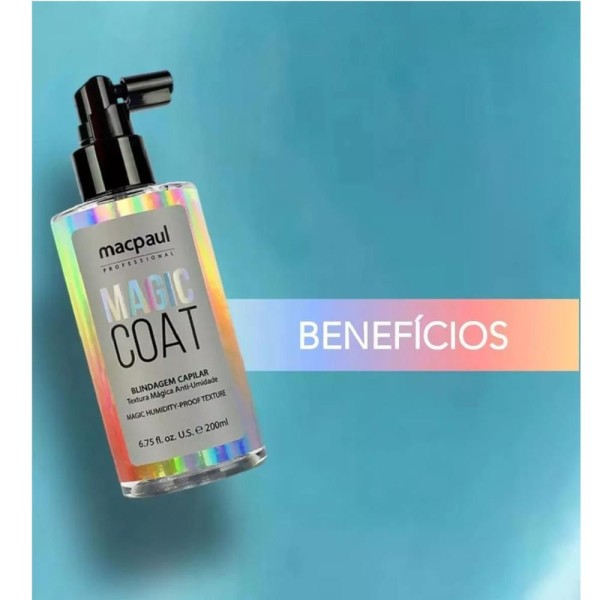 Encontraproduto.com.br - Kit MacPaul - Shampoo Intensive 300ml + Leave - In Flash Line 500ml + Super Liso 200ml + Magic Coat 200ml