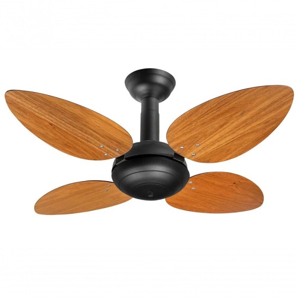 Ventilador De Teto Luxo Office Jet Pétalo Preto Freijó 110v
