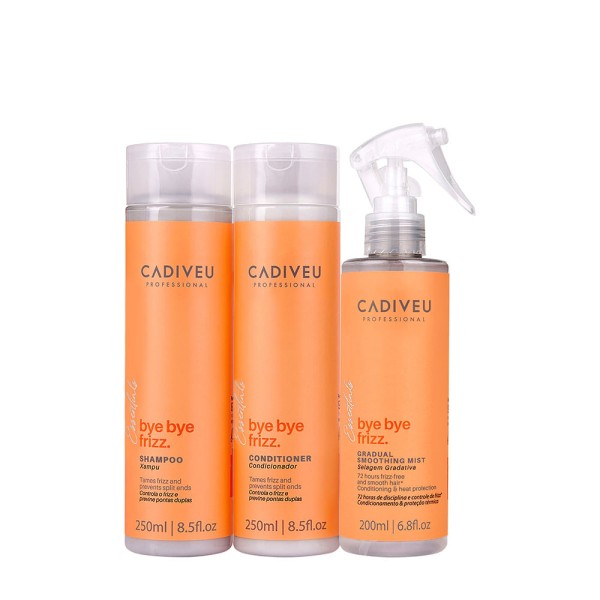 Encontraproduto.com.br - Kit Cadiveu Professional Bye Bye Frizz Shampoo Condicionador e Selagem Gradativa (3 produtos)