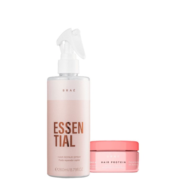 Kit Braé Hair Proteín e Essential Hair Spray (2 produtos)