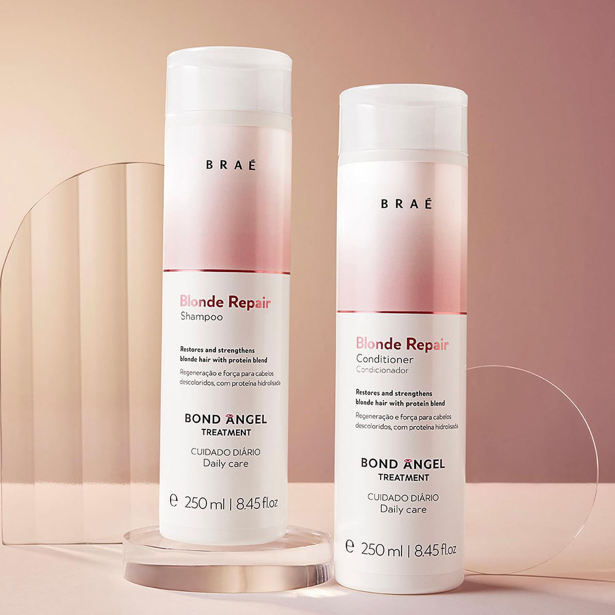 Encontraproduto.com.br - Kit Braé Blond Repair Shampoo Condicionador e Cronograma Capilar Color (3 produtos)