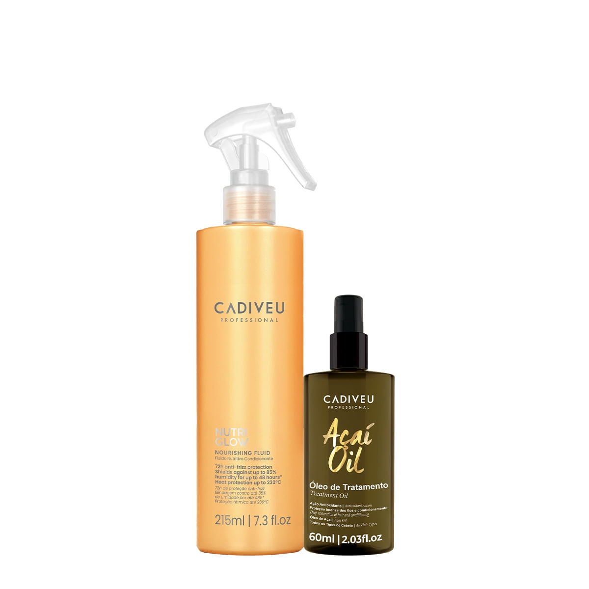 Kit Cadiveu Professional Nutri Glow Fluído e Açaí Oil 60 (2 produtos)