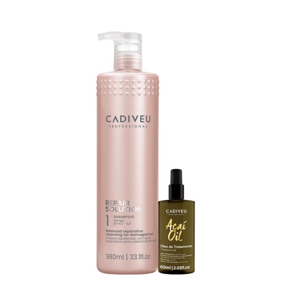 Encontraproduto.com.br - Kit Cadiveu Professional Repair Solution Açaí Shampoo Oil 60 (2 produtos)