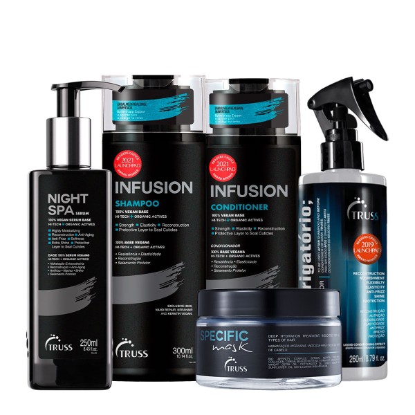 Encontraproduto.com.br - Kit Truss Infusion Shampoo Condicionador Uso Obrigatório Specific Máscara e Night Spa (5 produtos)