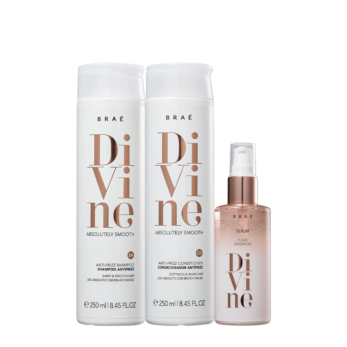 Kit Divine Shampoo Condicionador e Plume (3 produtos)