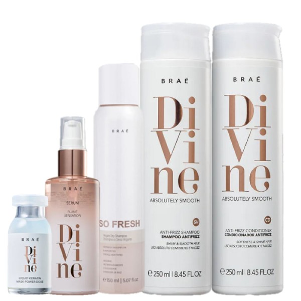 Encontraproduto.com.br - Brae Divine Kit Duo 250ml Plume 60ml Ampola 13ml e So Fresh 150ml