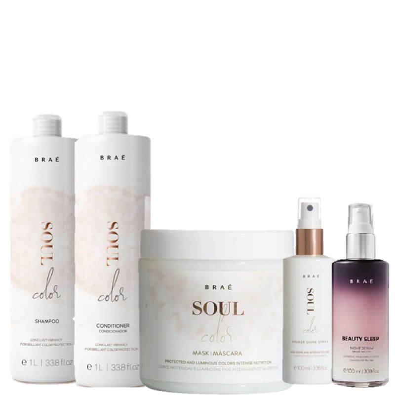 BRAÉ Soul Color Duo 1L Prime Spray 100ml Mascara 500g e Beauty Sleep 100ml