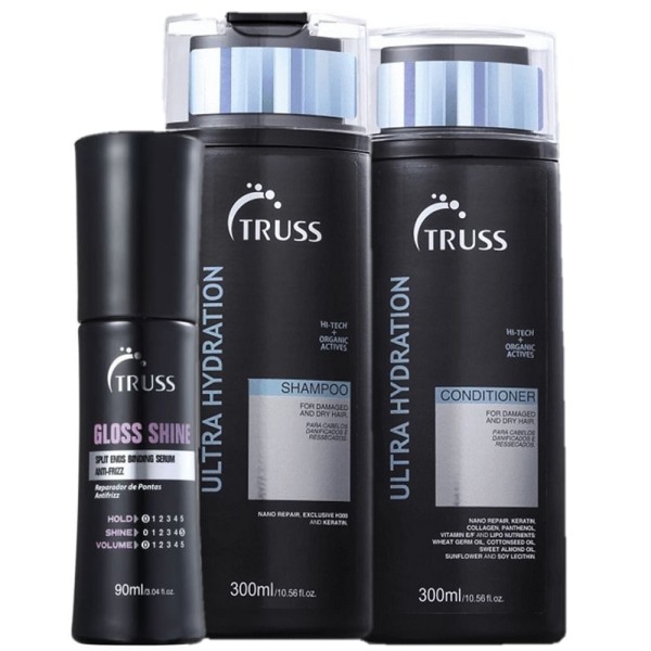 Kit Truss Ultra Hydration Gloss Cabelos Ressecados (3 Produtos)