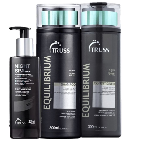 Encontraproduto.com.br - Kit Truss Equilibrium Night Cabelos Oleosos (3 Produtos)
