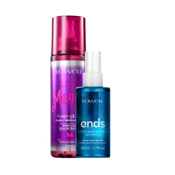 Encontraproduto.com.br - Kit Lowell Liso Magico Fluido Regenerador (2 produtos)