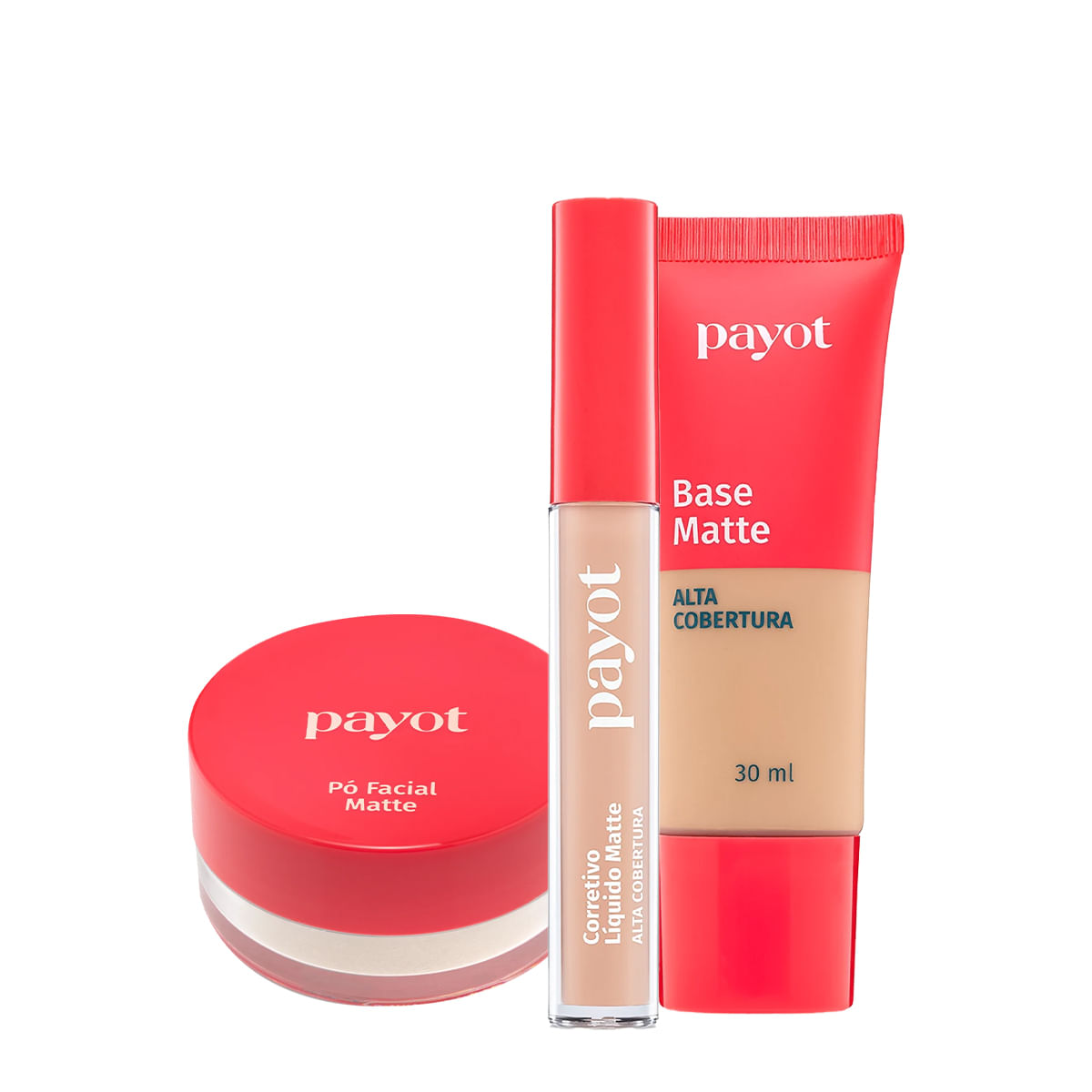 Kit Payot Alta Cobertura Base Líquida + Corretivo + Pó Solto