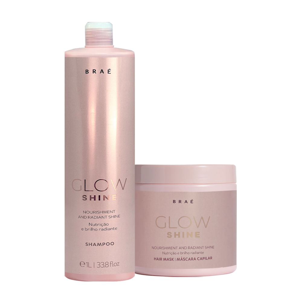 Kit Braé Glow Shine Shampoo Litro e Máscara (2 produtos)
