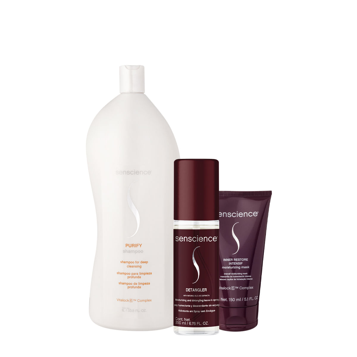Kit Senscience Purify Shampoo Máscara e Leave-in (3 produtos)