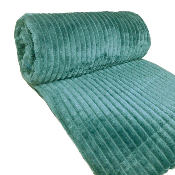 Encontraproduto.com.br - Cobertor Ravena Casal Queen Manta Felpuda Canelada Inverno 01 Peça - Verde Menta